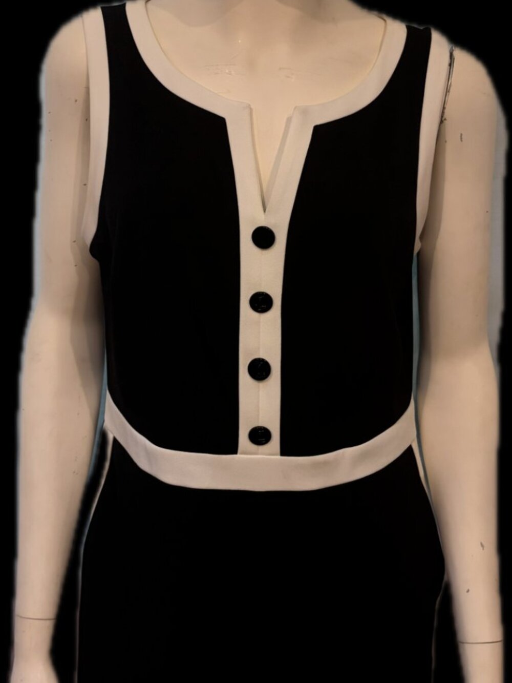 Karl Lagerfeld black pant jumpsuit with contrast and 4 buttons (size 10) - Picture 1 of 2